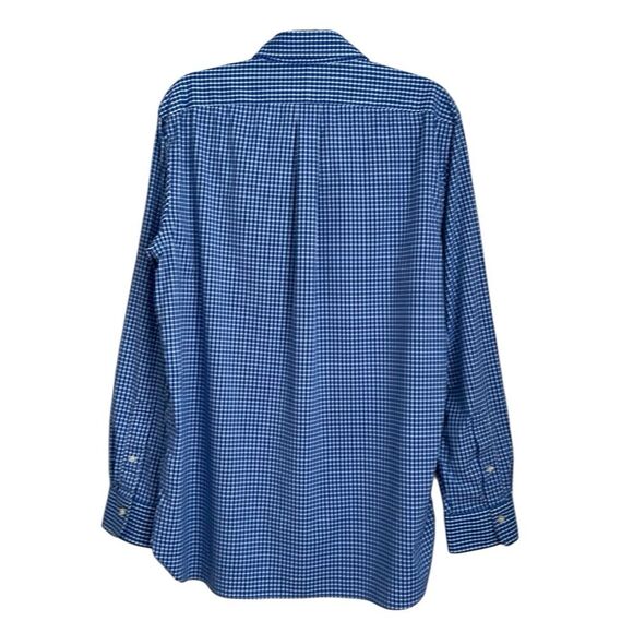 Ralph Lauren Men’s Slim Fit Performance Blue Micro Check Nylon Shirt Pony Size L - Picture 2 of 12